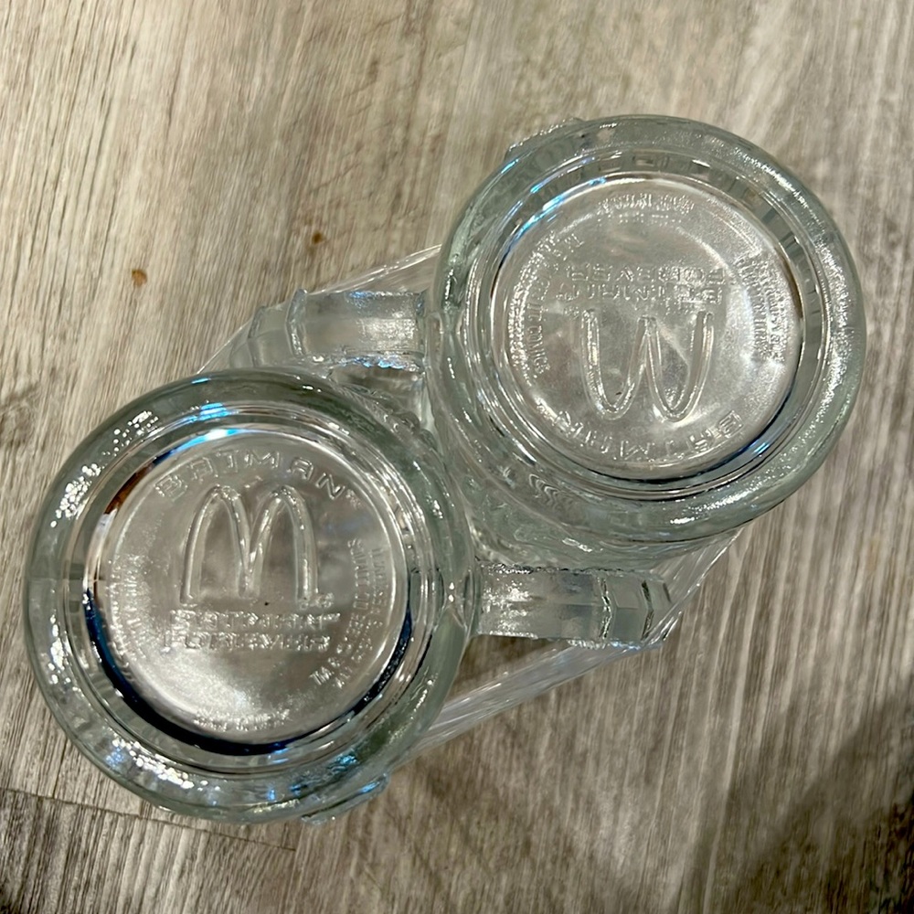Batman Forever glass mugs, EUC